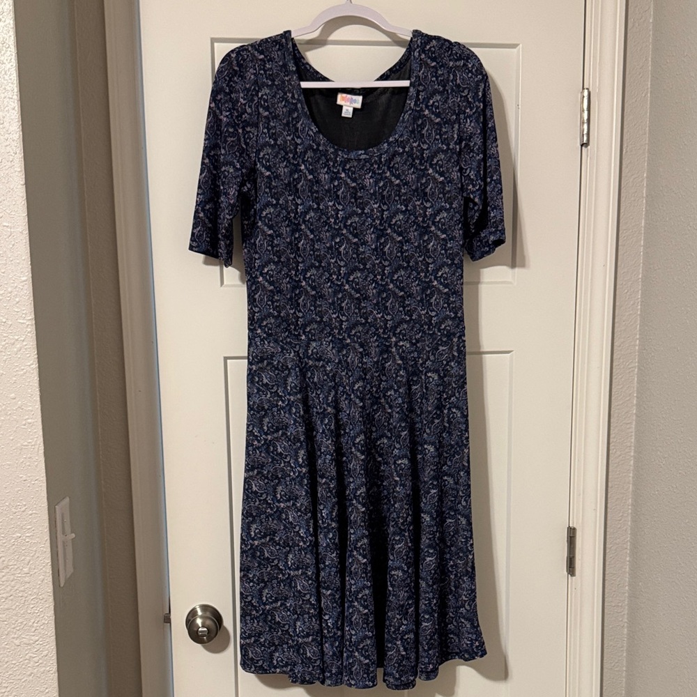 LuLaRoe Navy Floral Midi Dress